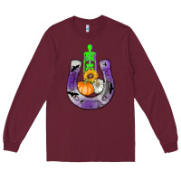Burgundy horseshoe halloween Long Sleeve Tee - AdoDesignShop