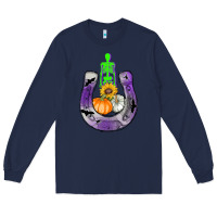 Navy horseshoe halloween Long Sleeve Tee - AdoDesignShop