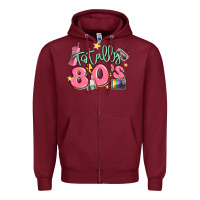 Burgundy totally 80s retro vintage Zipper Hoodie - MaliasSmallBusiness