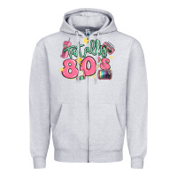 Heather Grey totally 80s retro vintage Zipper Hoodie - MaliasSmallBusiness