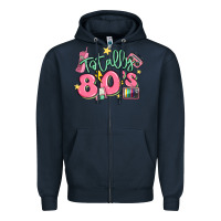 Navy totally 80s retro vintage Zipper Hoodie - MaliasSmallBusiness