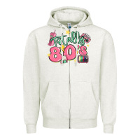 Oatmeal Heather totally 80s retro vintage Zipper Hoodie - MaliasSmallBusiness