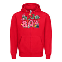 Red totally 80s retro vintage Zipper Hoodie - MaliasSmallBusiness