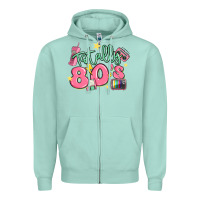 Seafoam totally 80s retro vintage Zipper Hoodie - MaliasSmallBusiness