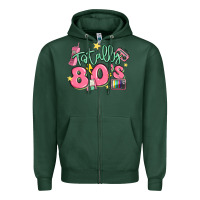 Sports Green totally 80s retro vintage Zipper Hoodie - MaliasSmallBusiness