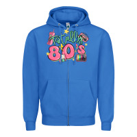 True Royal totally 80s retro vintage Zipper Hoodie - MaliasSmallBusiness