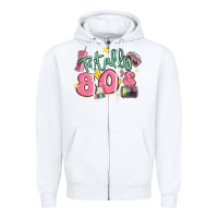 White totally 80s retro vintage Zipper Hoodie - MaliasSmallBusiness