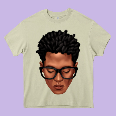 Black Man Portrait Heavy Core Tee Designed By Texasbilliewilder