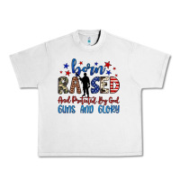 Lunar Rock born raised and protected by god guns and glory Urban Heavy Tee - JahusDesignShop