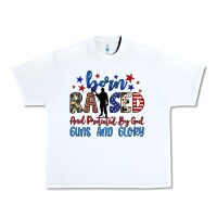 White born raised and protected by god guns and glory Urban Heavy Tee - JahusDesignShop