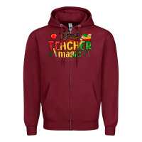 Burgundy black teacher magic juneteenth Zipper Hoodie - MaliasSmallBusiness