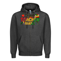 Charcoal Heather black teacher magic juneteenth Zipper Hoodie - MaliasSmallBusiness