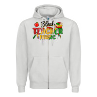 Dove Grey black teacher magic juneteenth Zipper Hoodie - MaliasSmallBusiness