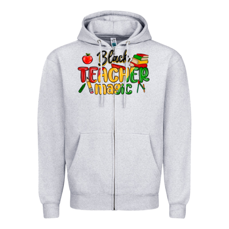 Black Teacher Magic Juneteenth Zipper Hoodie by MaliasSmallBusiness | Teevron