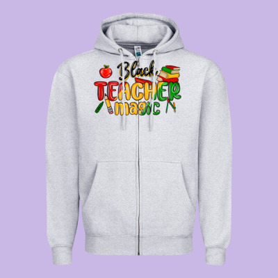 Black Teacher Magic Juneteenth Zipper Hoodie Designed By Maliassmallbusiness