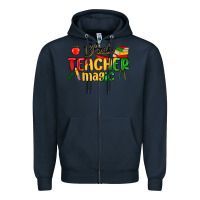 Navy black teacher magic juneteenth Zipper Hoodie - MaliasSmallBusiness