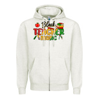 Oatmeal Heather black teacher magic juneteenth Zipper Hoodie - MaliasSmallBusiness