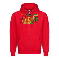 Red black teacher magic juneteenth Zipper Hoodie - MaliasSmallBusiness