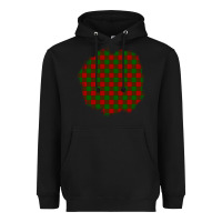 Black Christmas Tartan Patch Heavyweight Hoodie - BundleAndBundleShop