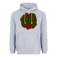 Heather Grey Christmas Tartan Patch Heavyweight Hoodie - BundleAndBundleShop