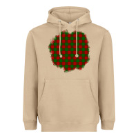 Mushroom Christmas Tartan Patch Heavyweight Hoodie - BundleAndBundleShop