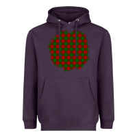 Plum Christmas Tartan Patch Heavyweight Hoodie - BundleAndBundleShop