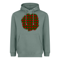 Sage Christmas Tartan Patch Heavyweight Hoodie - BundleAndBundleShop