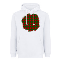 White Christmas Tartan Patch Heavyweight Hoodie - BundleAndBundleShop