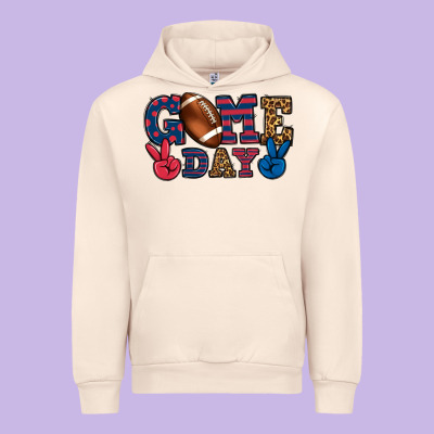 Game Day Red And Blue Urban Hoodie Designed By Howdyjamesfarm