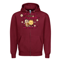 Burgundy great days start with iced coffee and gratitude Zipper Hoodie - MaliasSmallBusiness