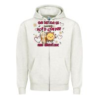 Oatmeal Heather great days start with iced coffee and gratitude Zipper Hoodie - MaliasSmallBusiness