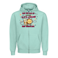 Seafoam great days start with iced coffee and gratitude Zipper Hoodie - MaliasSmallBusiness