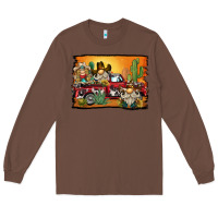 Chestnut western truck cowboy gnome background Long Sleeve Tee - BarkalooDesign