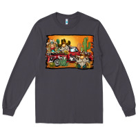 Smoke western truck cowboy gnome background Long Sleeve Tee - BarkalooDesign