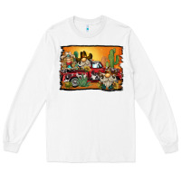 White western truck cowboy gnome background Long Sleeve Tee - BarkalooDesign