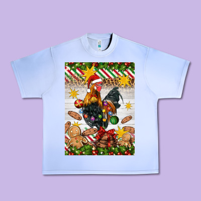 Christmas Rooster Urban Heavy Tee Designed By Artiststas
