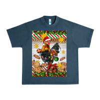 Midnight Navy Christmas rooster Urban Heavy Tee - Artiststas