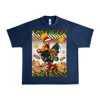 Navy Christmas rooster Urban Heavy Tee - Artiststas