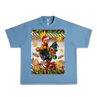 Pebble Blue Christmas rooster Urban Heavy Tee - Artiststas
