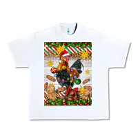 White Christmas rooster Urban Heavy Tee - Artiststas