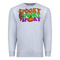 Heather Grey spooky with lightning bolt Premium Sweatshirt - BundleAndBundleShop