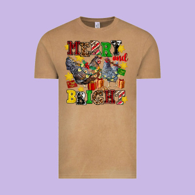 Chicken Merry And Bright Vintage Tee Designed By Adodesignshop