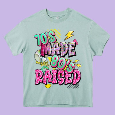 70s Made 80s Raised Heavy Core Tee Designed By Texasbilliewilder