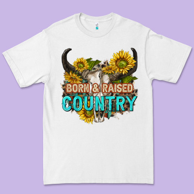 Premium Tee born and raised country tbw