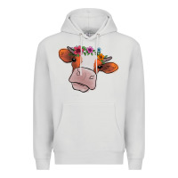 Dove Grey cow with flowers Premium Hoodie - Bettercallsaul