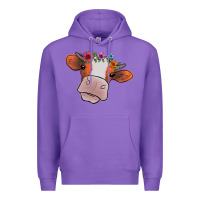 Purple cow with flowers Premium Hoodie - Bettercallsaul