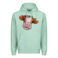 Seafoam cow with flowers Premium Hoodie - Bettercallsaul