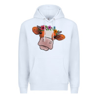 White cow with flowers Premium Hoodie - Bettercallsaul