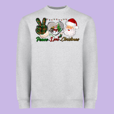 Peace Love Christmas Heavyweight Sweatshirt Designed By Bundleandbundleshop