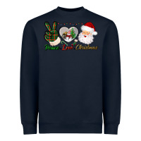 Navy peace love christmas Heavyweight Sweatshirt - BundleAndBundleShop